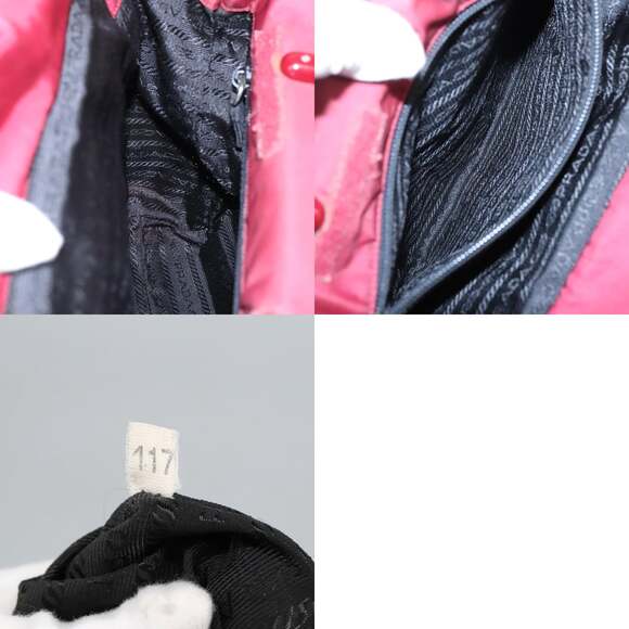 PRADA Hand Bag Nylon Red Silver - Picture 12 of 12